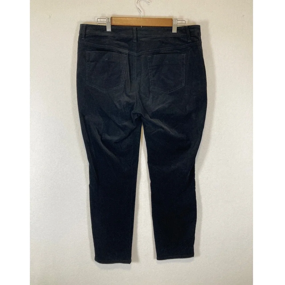 Classic‎ Dark Academia J. Jill Womens 12 Black Fine Wale Corduroy Straight Pants